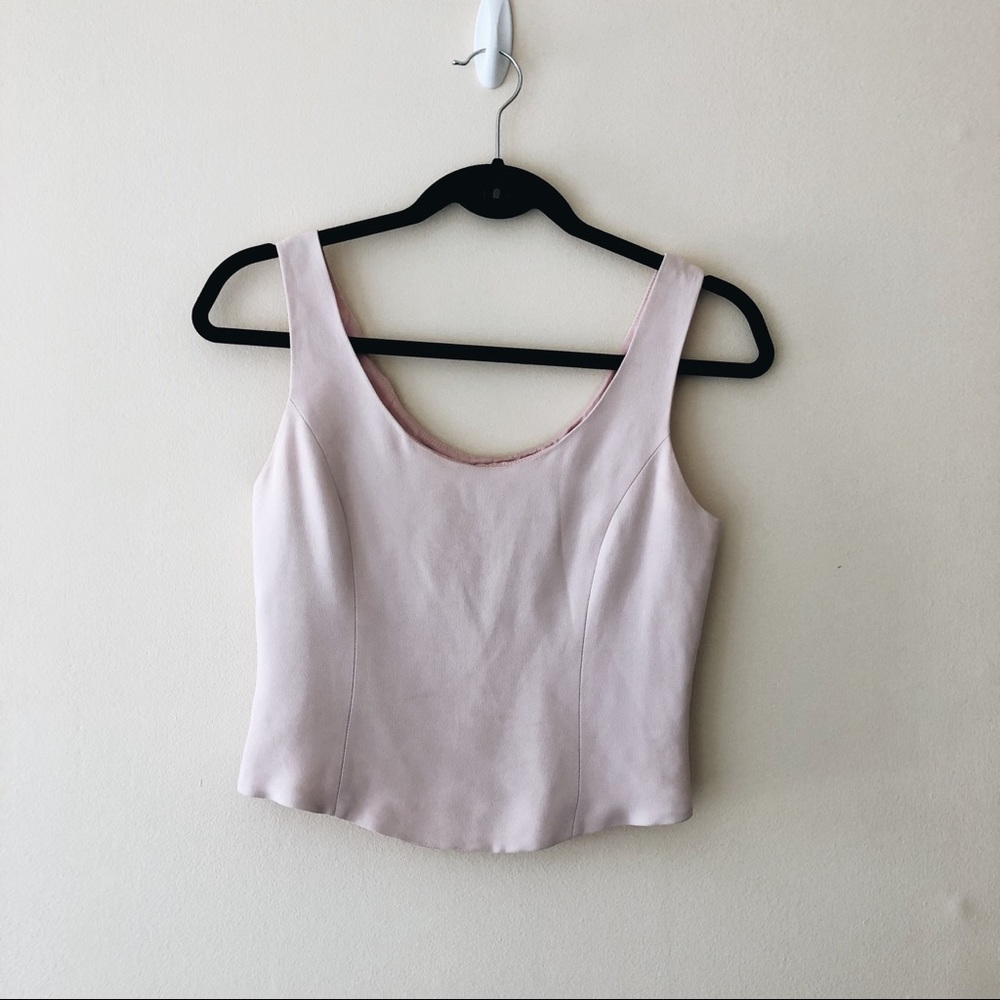 MOSCHINO CHEAP & CHIC BLUSH CROP TANK TOP